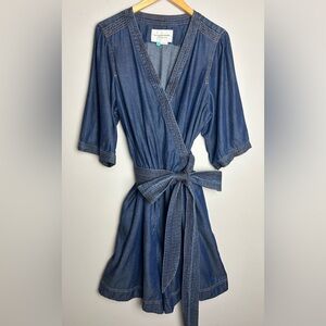 Pilcro and the Letterpress by Anthropologie Belted Denim Romper Size 20W Plus